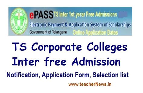 Go to official website @ tsbie.cgg.gov.in. Telangana Inter Online Admission 2020 Online Apply @ tsbie ...