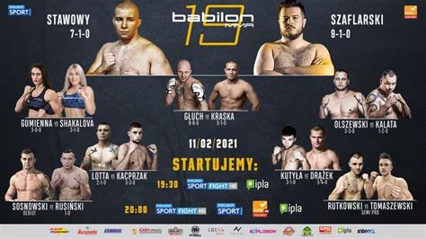 Ogłoszone zostały już wszystkie pojedynki, które zobaczymy podczas gali babilon mma 19. Babilon MMA 19: Karta walk - Polsat Sport