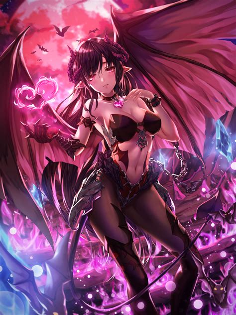 We have 61+ amazing background pictures carefully picked by our community. Wallpaper : anime girls, Moon, Blood moon, bats, wings ...