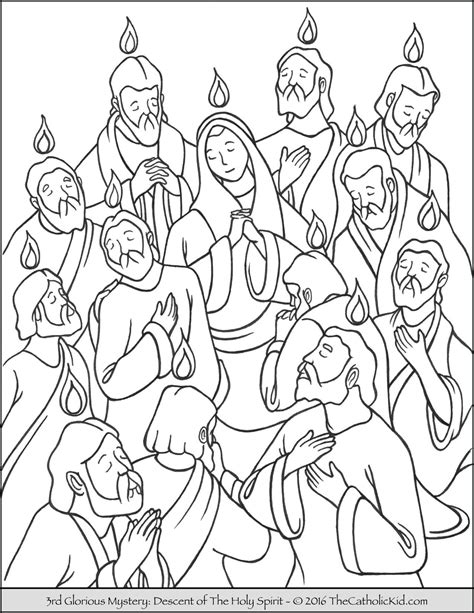 Holy spirit coloring page from church category. Glorious Mysteries Rosary Coloring Pages - The Catholic ...