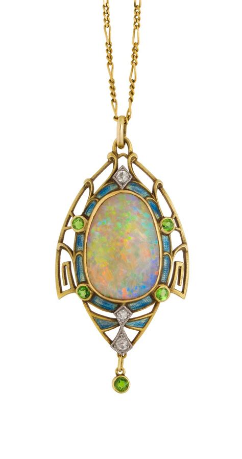 Me jewellers (03) 9621 1122. Opal, green garnet, enamel, gold. Mary Titchener Antique ...