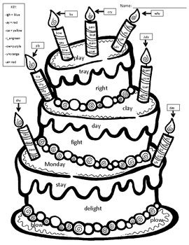 Understanding basic cake decoration tips can mean all the difference in the world. Color by Word Birthday Cake by Texan Warrior | Teachers ...