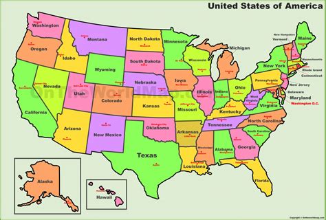 These maps show state and country boundaries, state capitals and major cities, roads, mountain ranges, national parks, and much more. Printable U S Map With State Names And Capitals Fresh United States | Simple Map Of The United ...