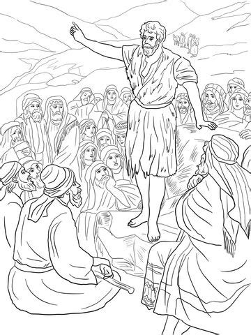 Remind the child that john the baptist was the son of elizabeth who mary visited when she was pregnant with jesus. John the Baptist Preaching in the Wilderness coloring page ...