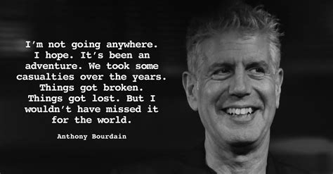 Jun 09, 2018 · anthony bourdain, the gifted chef, storyteller and writer who took tv viewers around the world to explore culture, cuisine and the human condition for nearly two decades, has died. Chef Anthony Bourdain Dead at 61, Lives On in the Memories ...