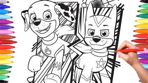 The main characters are rescue puppies and their leader ryder. Paw Patrol Super pups Coloring Pages | How to Color Chase ...