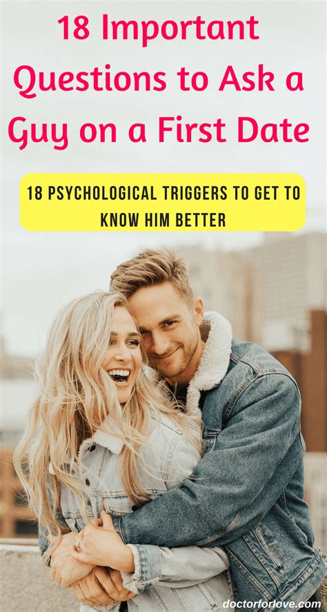 When you ask this, a guy might blush because he will have a dirty mind and that is for sure. 18 Important Questions to Ask a Guy on a First Date to ...