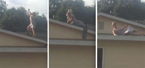Un vieux pervers se tape une jeune. Ivre, elle se donne en spectacle sur le toit de sa maison ...