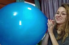 balloon balloons big pop blue looner blowing girl non huge