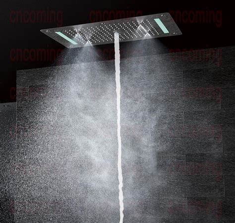 Some rain showerheads are incorporated into a shower panel or full showerhead system, which may include multiple heads or a handheld showerhead for. Reno Brass shower set 6 functions - 700x380 LED ceiling ...