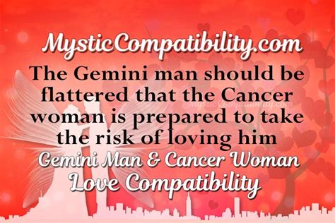 But he's truly a sensitive being, and connects with others through his emotions. Cancer woman gemini man relationship.