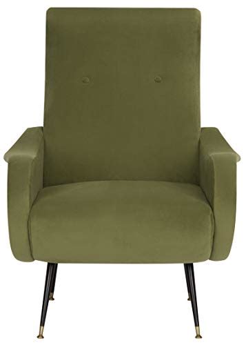 Great arm chair for any interior style. Safavieh Home Elicia Mid-Century Retro Olive Green Velvet Accent Chair - Artisan SW Home