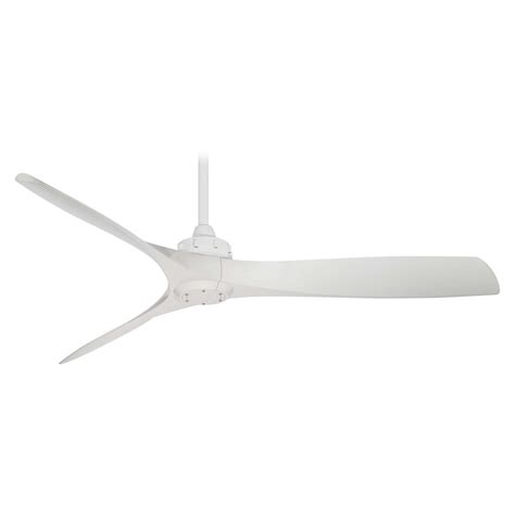 Modern ceiling fan offered in white or nickel finish with three reversible blades. 60-Inch Minka Aire Aviation White Ceiling Fan Without ...
