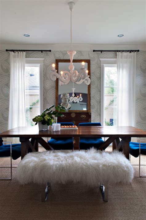 One room challenge, the reveal: Tufted Dining Bench - Contemporary - dining room - Sarah ...