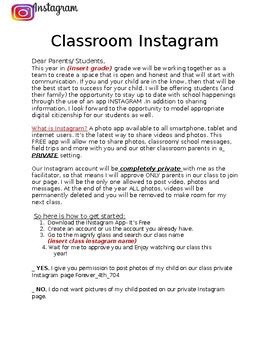 Consent letter sample includes a parental consent form given by parents so that their minor kids can participate in specific activities. Classroom Instagram Parent Permission Letter by Inspiring ...