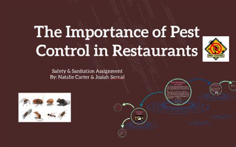 It makes sure that your property is protected from dangerous insects that can cause health problems and expensive property damages. The Importance of Pest Control in Restaurants by Natalie ...