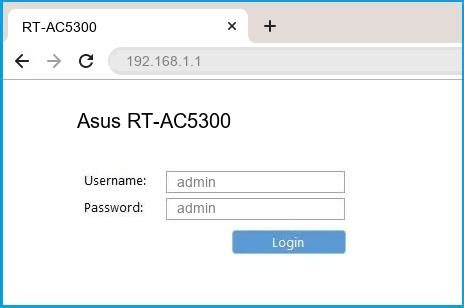 192.168.1.1 - Asus RT-AC5300 Router login and password