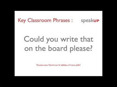 It's designed to encourage students to use english for common requests and other classroom interactions. Key Classroom Phrases - YouTube