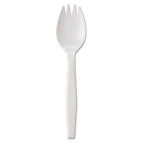 Blend of spoon +‎ fork; Medium-Weight Cutlery, Spork, White, 1000/Carton - American Sanitary Supply Co. Inc