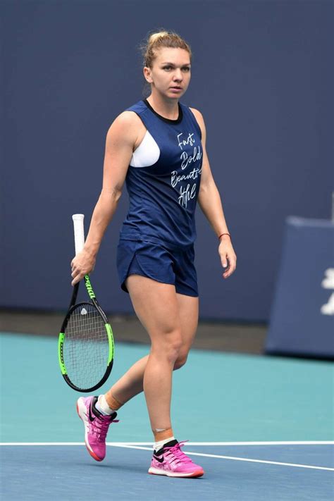 World number three simona halep will face the french challenge of caroline garcia in the second round of the 2021 miami open on thursday, march 25. Simona Halep: Miami Open Tennis Tournament Practice -10 | GotCeleb