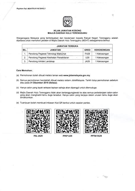 Jawatan kosong majlis bandaraya johor baru. Jawatan Kosong di Majlis Daerah Hulu Terengganu (MDHT ...