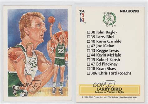 Base hoops tribute premium box set autographs 289 larry bird /10. 1990-91 NBA Hoops #356 Larry Bird Boston Celtics Basketball Card | eBay