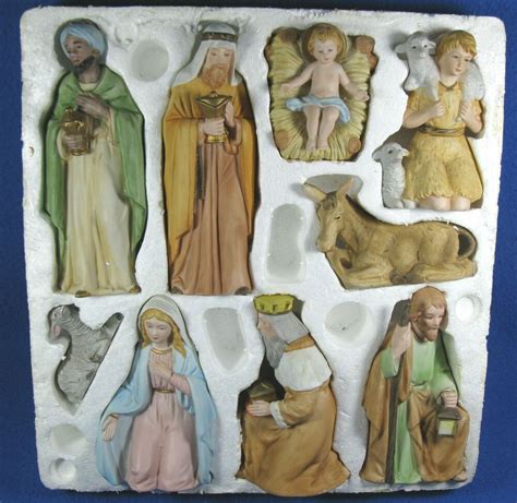 Home interior nativity set 5599. Vintage Homco Christmas Nativity Complete 9 Piece Set ...