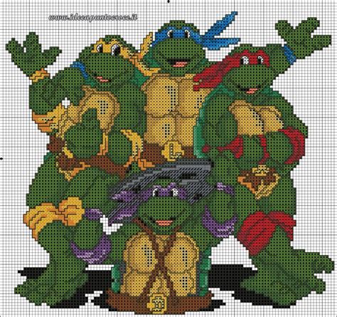 A counted cross stitch pattern should include an estimated completed size. Turtle ninja cross stitch 2-3 | Cross stitch embroidery ...