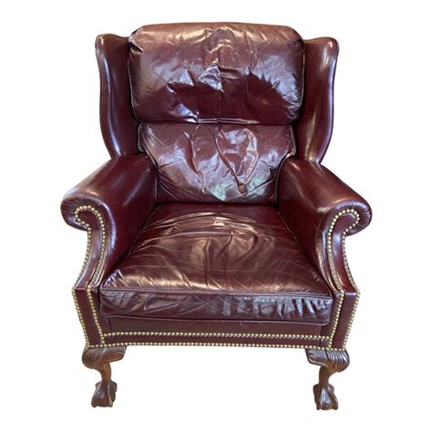 This timeless shape provides a high, curved back with dramatic wings. Leather Hancock and Moore Comfy Wingback Chair | Chairish