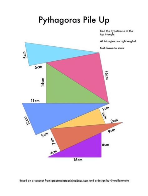 Triangle pile up project answers. Pythagoras' Theorem Pile Up | Middle school math, Learning ...