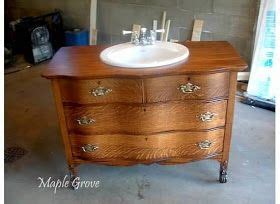 10 furniture classics you can turn into bathroom vanities. Antique Dresser turned Vanity | Bathroom furniture vanity ...