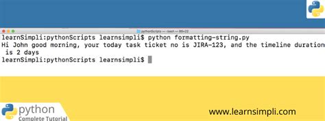 String interpolation in python 3 - Learn Simpli