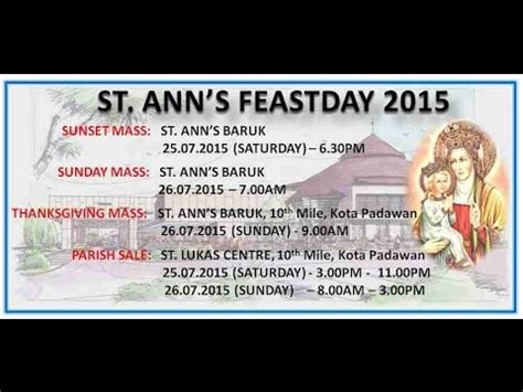 The dedication of the new church of st ann kota padawan. St. Ann's Feast Day 2015, Kota Padawan (Thanksgiving Mass ...