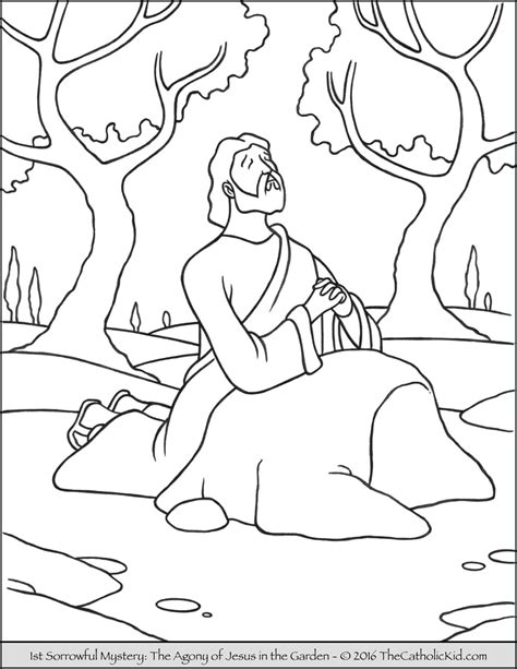 720x960 incredible ideas catholic coloring pages rosary coloring page. Sorrowful Mysteries Rosary Coloring Pages - The Agony in ...