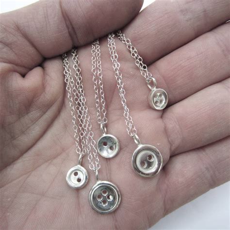 We have a beautiful necklace set collection in jewel panda. Handmade Sterling Silver Button Necklace By Charlotte ...