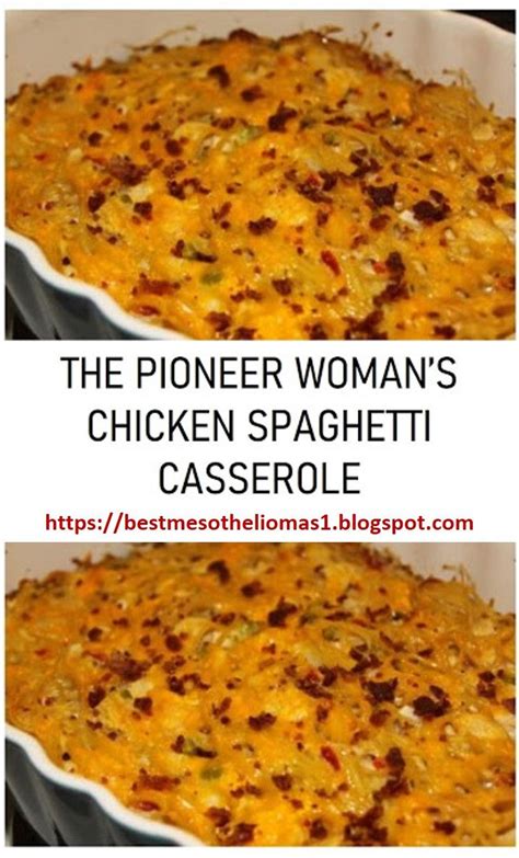 Remove chicken from pot and allow to cool slightly. THE PIONEER WOMAN'S CHICKEN SPAGHETTI CASSEROLE in 2020 ...