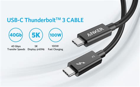 Join the 50 million+ powered by our leading technology. Anker | Anker USB-C to USB-C Thunderbolt 3.0 Cable (2.3 ft)