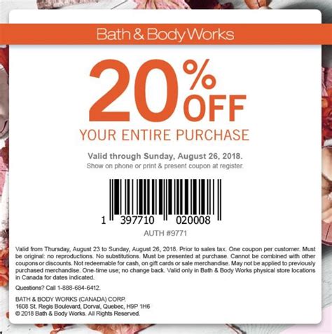And if so, who is the credit issuer. Bath & Body Works Canada Coupon: Save 20% Off Your Entire Purchase | Canadian Freebies, Coupons ...