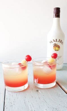 Malibu drink {fruity coconut rum drink}. Malibu Sunset Cocktail | Mixed drinks recipes, Malibu sunset, Vegan cocktails