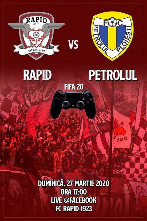 De club werd drie keer landskampioen. FC Rapid 1923 - Petrolul Ploiesti, online - 29 mar 2020