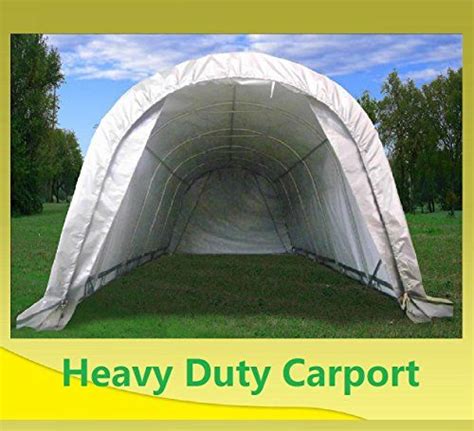 Peaktop outdoor 10 x 20 ft upgraded heavy duty carport. Carports - 24x13 Carport GreyWhite Heavy Duty Waterproof ...