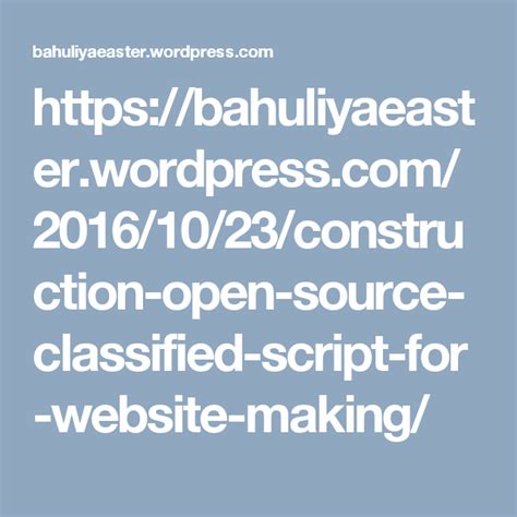 Check spelling or type a new query. Construction Open Source Classified Script for Website Making | Website making, Script ...