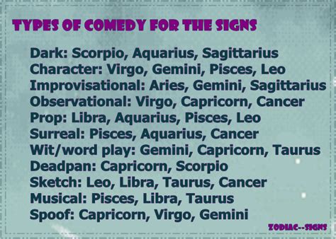 Capitol pictures does not make b pictures, says jack. zodiac—signs: types of Comedy for the zodiac signs.** Dark ...