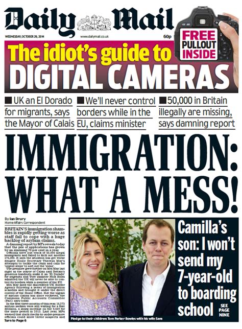 Now you can read daily mail anytime, anywhere. DAILY MAIL FRONT PAGE: "Immigration: what a mess!" # ...