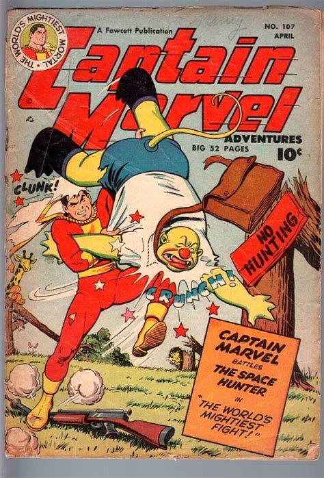 A chitauri invasion is underway across the galaxy and captain marvel is the only hero might enough to stop it! Captain Marvel Adventures 107 1950 Fawcett Shazam Golden ...