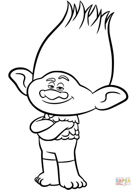 Find more coloring pages online for kids and adults of branch from trolls 2 coloring pages to print. Branch from Trolls coloring page | Free Printable Coloring ...