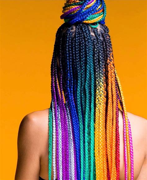 When you're starring in black panther, your hairstyle also has to play the part. NaturalHairIndustryConvention on Instagram: "Rainbow Ombré braids looking GOOD @bluehairguru ...