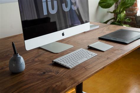 .home office, from compact desks for small spaces to longer desks that can be customised to size. The desk | Imac workspace, Minimalist desk, Imac desk setup