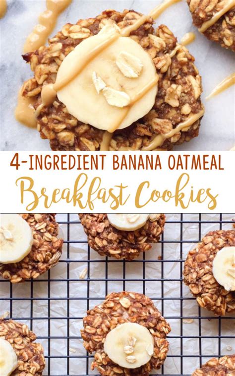 This is a softer cookie, so it would make a great breakfast with an ice cold glass of milk! 4-Ingredient Banana Oatmeal Breakfast Cookies - The Dish ...