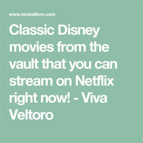 All 34 animated movies in the disney vault will be available in one place for the first time after disney plus launches this year. Classic Disney movies from the vault that you can stream ...